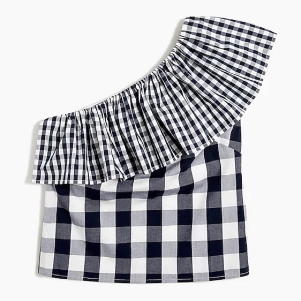 JCrew - Cotton poplin ruffle-shoulder top